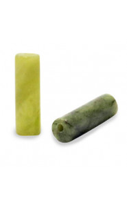 Tube natural stone bead 13x4mm Light olive green